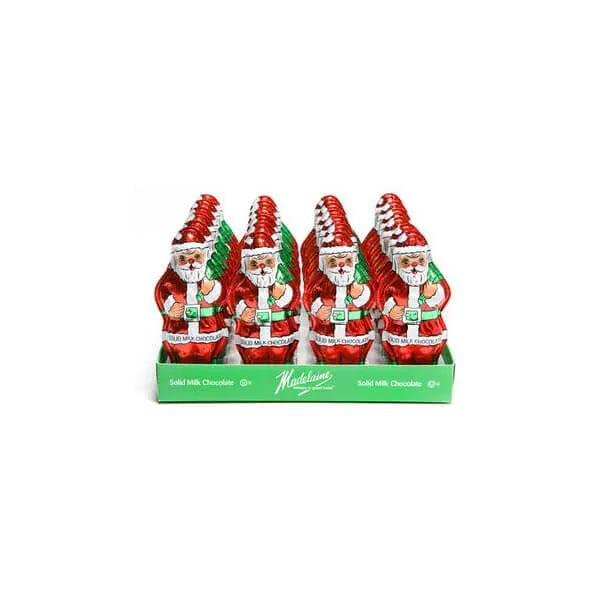 Madelaine Foiled 6-Ounce Solid Milk Chocolate Santas: 12-Piece Display