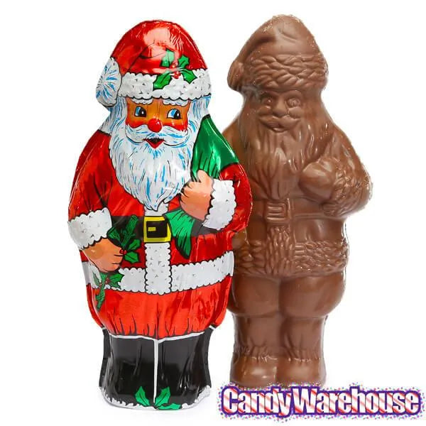 Madelaine Foiled 8-Ounce Milk Chocolate Santas: 3-Piece Set