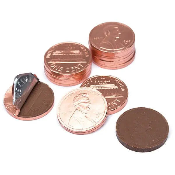 Madelaine Foiled Giant Milk Chocolate Copper Pennies: 5LB Bag