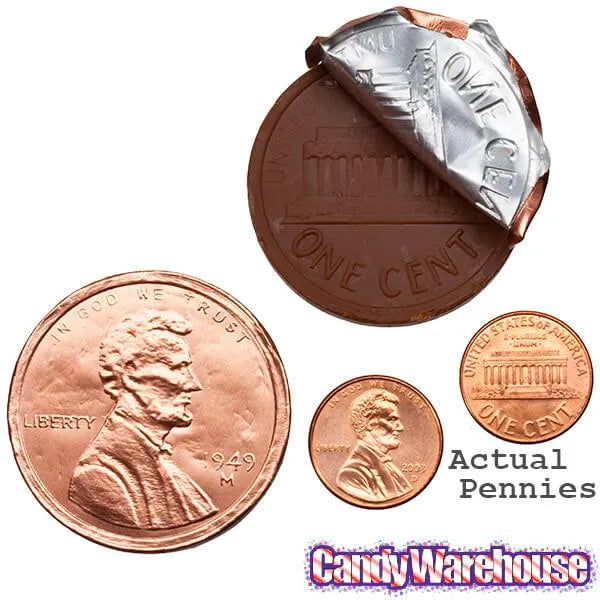 Madelaine Foiled Giant Milk Chocolate Copper Pennies: 5LB Bag