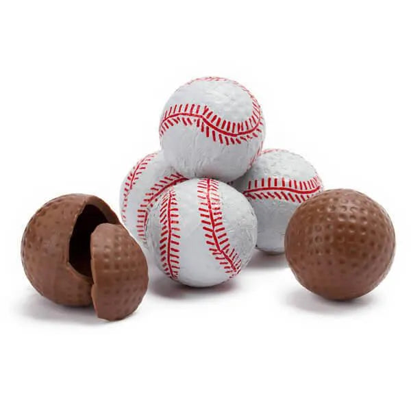 Madelaine Foiled Milk Chocolate 1.5-Inch Sports Balls Candy - Baseballs: 36-Piece Tub