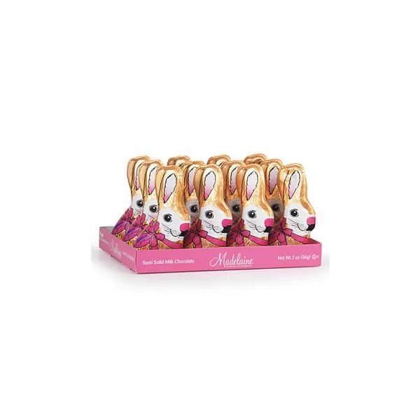 Madelaine Foiled Milk Chocolate 2-Ounce Easter Bunnies: 12-Piece Pack