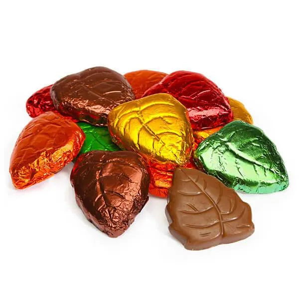 Madelaine Foiled Milk Chocolate Autumn Leaves Candy: 5LB Bag