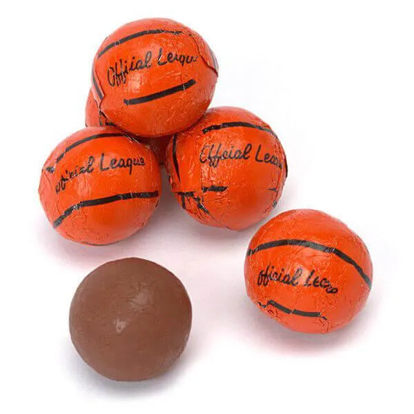 Madelaine Foiled Milk Chocolate Basketballs: 5LB Bag