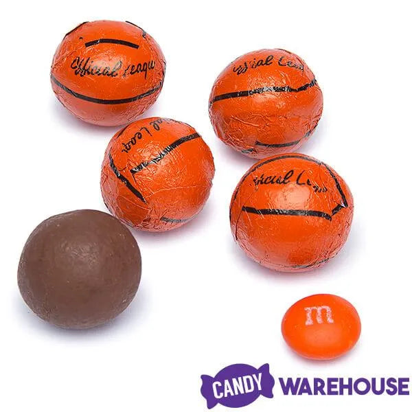 Madelaine Foiled Milk Chocolate Basketballs: 5LB Bag