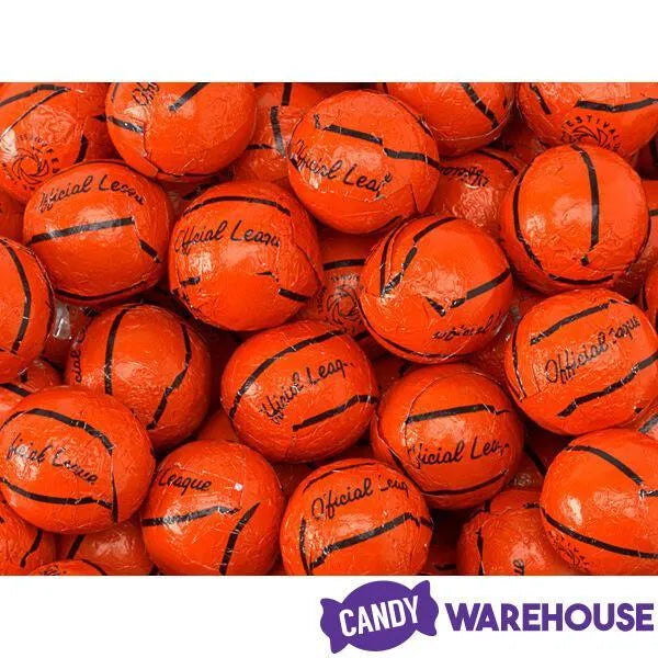 Madelaine Foiled Milk Chocolate Basketballs: 5LB Bag