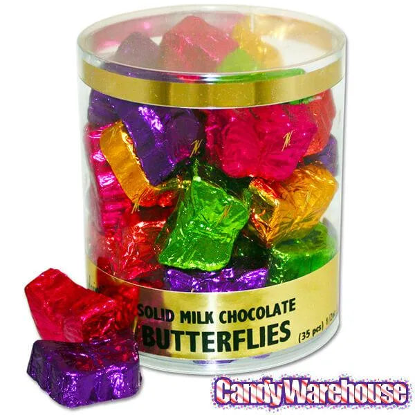 Madelaine Foiled Milk Chocolate Butterfly Candy: 35-Piece Tub