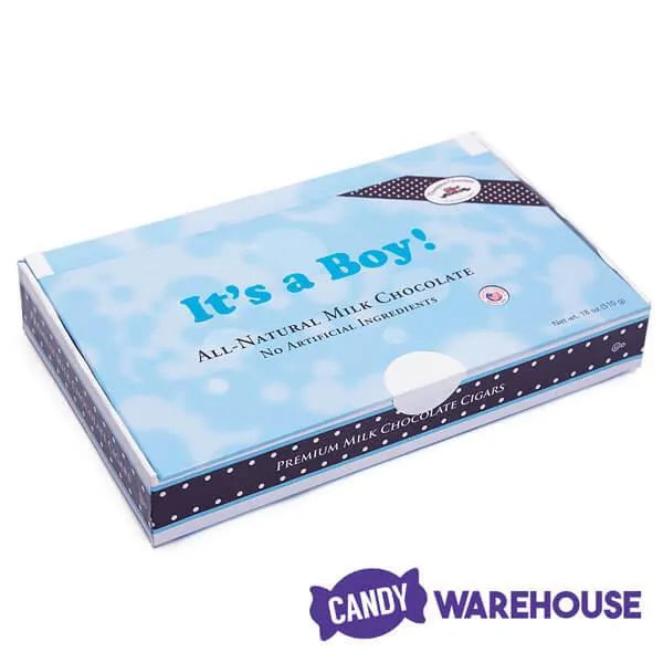 Madelaine Foiled Milk Chocolate Cigars - Boy: 24-Piece Box