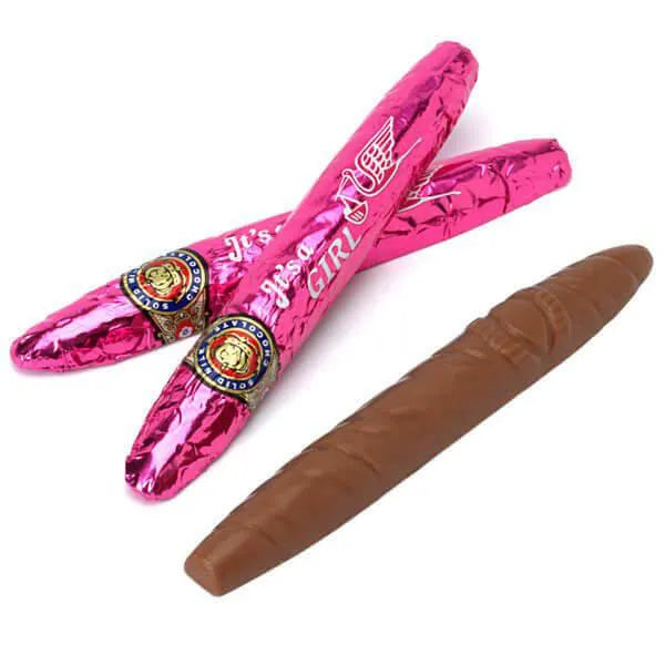 Madelaine Foiled Milk Chocolate Cigars - Girl: 24-Piece Box