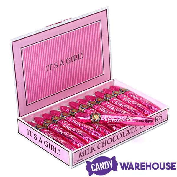 Madelaine Foiled Milk Chocolate Cigars - Girl: 24-Piece Box