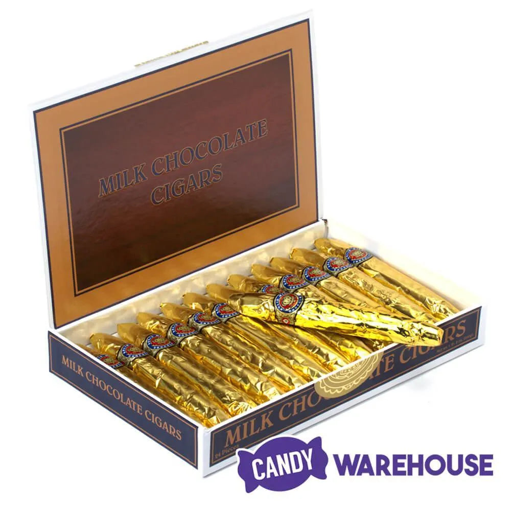 Madelaine Foiled Milk Chocolate Cigars - Gold: 24-Piece Box