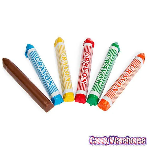 Madelaine Foiled Milk Chocolate Crayons 5-Packs: 24-Piece Box