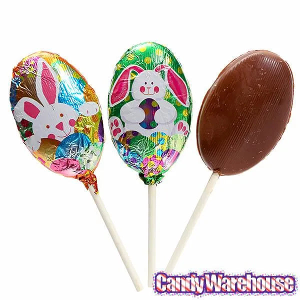 Madelaine Foiled Milk Chocolate Easter Egg Lollipops: 24-Piece Display