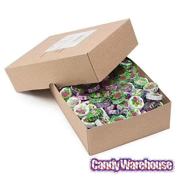 Madelaine Foiled Milk Chocolate Flower Wafers - Violets: 5LB Bag