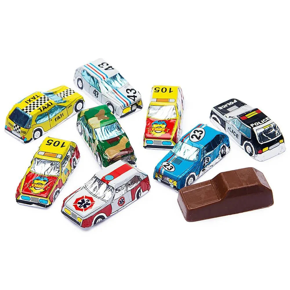 Madelaine Foiled Milk Chocolate Mini Cars: 100-Piece Display