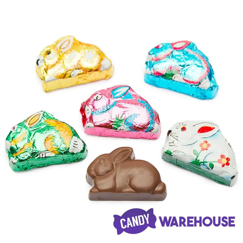 Madelaine Foiled Milk Chocolate Mini Sitting Bunnies: 5LB Box