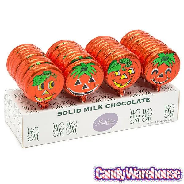 Madelaine Foiled Milk Chocolate Pumpkin Pops: 40-Piece Display