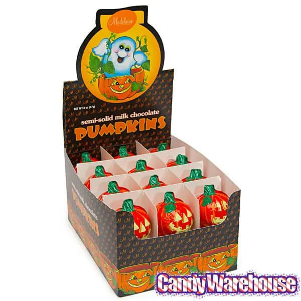 Madelaine Foiled Milk Chocolate Pumpkins - Jumbo: 24-Piece Display