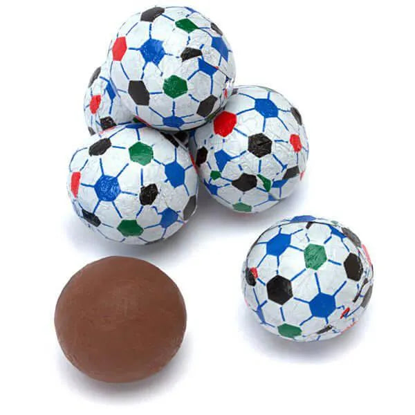 Madelaine Foiled Milk Chocolate Soccer Balls: 5LB Bag