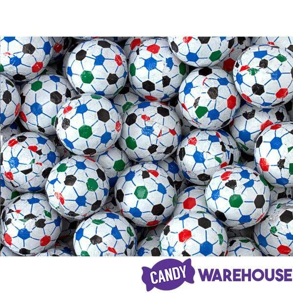 Madelaine Foiled Milk Chocolate Soccer Balls: 5LB Bag