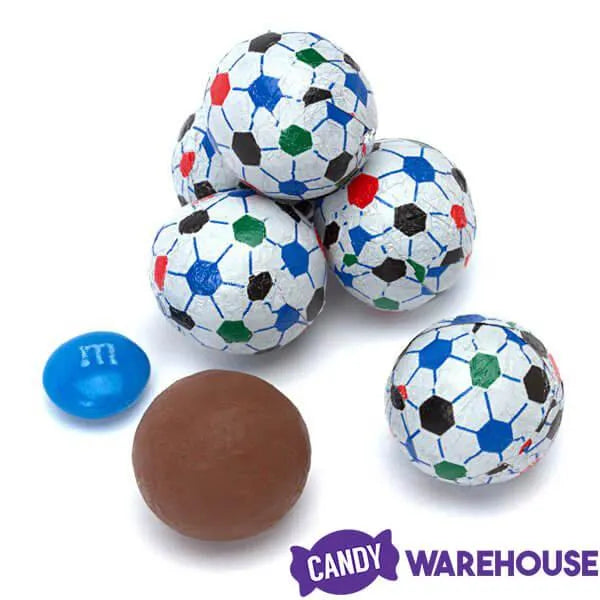 Madelaine Foiled Milk Chocolate Soccer Balls: 5LB Bag