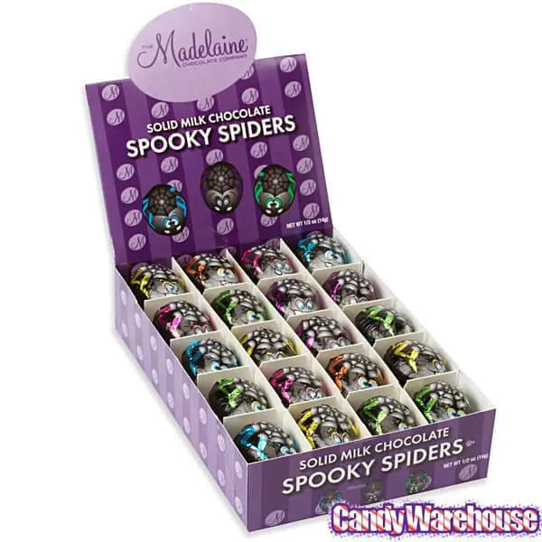 Madelaine Foiled Milk Chocolate Spooky Spiders: 60-Piece Display