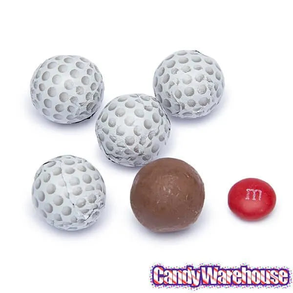 Madelaine Foiled Milk Chocolate Sports Balls 2-Ounce Mesh Bags - Golf: 24-Piece Tub