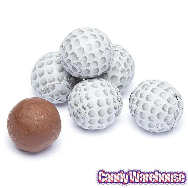 Madelaine Foiled Milk Chocolate Sports Balls 2-Ounce Mesh Bags - Golf: 24-Piece Tub