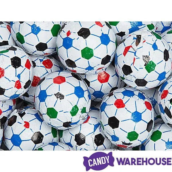 Madelaine Foiled Milk Chocolate Sports Balls 2-Ounce Mesh Bags - Soccer: 24-Piece Tub