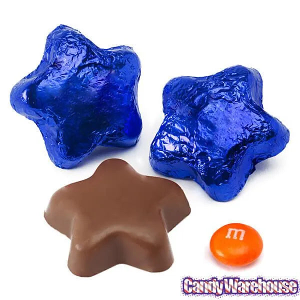 Madelaine Foiled Milk Chocolate Stars - Blue: 5LB Bag