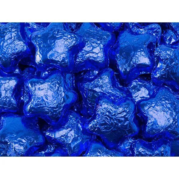 Madelaine Foiled Milk Chocolate Stars - Blue: 5LB Bag