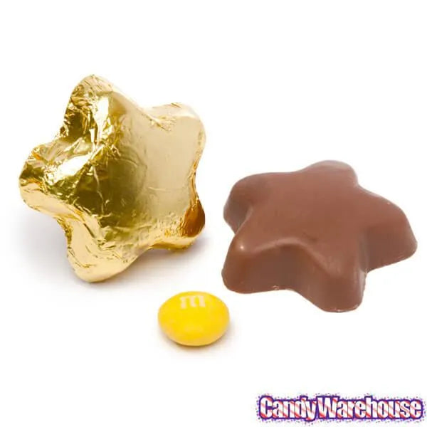 Madelaine Foiled Milk Chocolate Stars - Gold: 5LB Bag