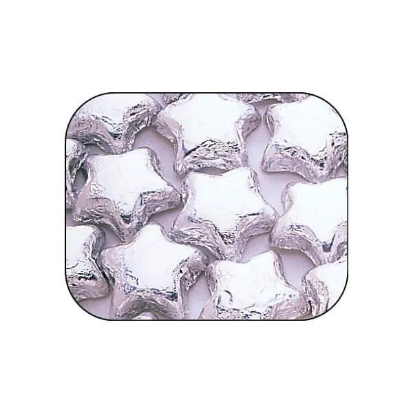 Madelaine Foiled Milk Chocolate Stars - Silver: 5LB Bag