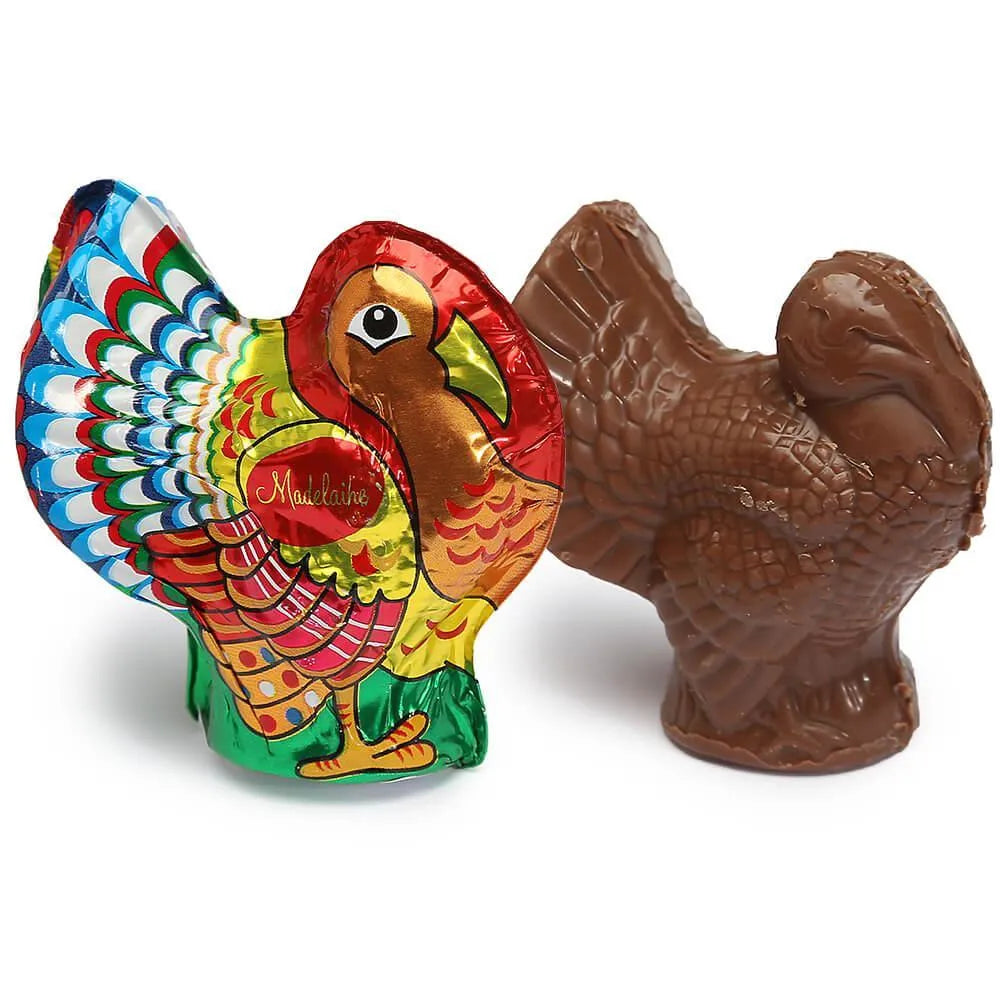 Madelaine Foiled Semi-Solid 1-Ounce Milk Chocolate Turkeys: 20-Piece Display