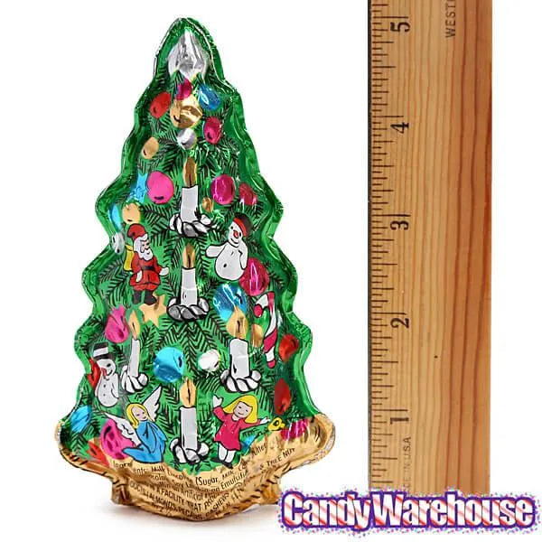 Madelaine Foiled Semi-Solid Milk Chocolate Christmas Trees: 12-Piece Display