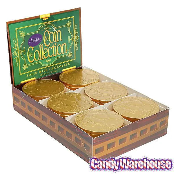 Madelaine Gold Foiled Buffalo Giant Milk Chocolate Coins: 60-Piece Box