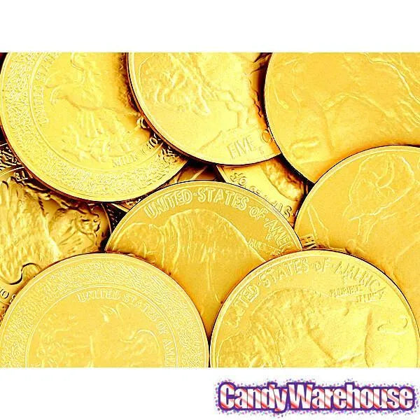 Madelaine Gold Foiled Buffalo Giant Milk Chocolate Coins: 60-Piece Box