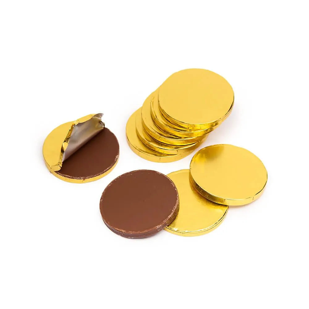 Madelaine Gold Foiled Milk Chocolate Coins - Blank: 5LB Bag