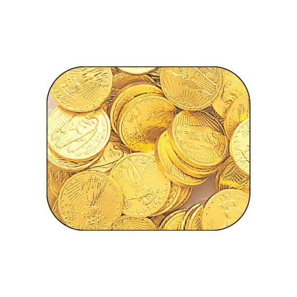 Madelaine Gold Foiled Milk Chocolate Coins - Small: 5LB Bag