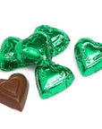 Madelaine Green Foiled Milk Chocolate Hearts: 5LB Bag