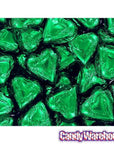 Madelaine Green Foiled Milk Chocolate Hearts: 5LB Bag