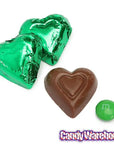 Madelaine Green Foiled Milk Chocolate Hearts: 5LB Bag