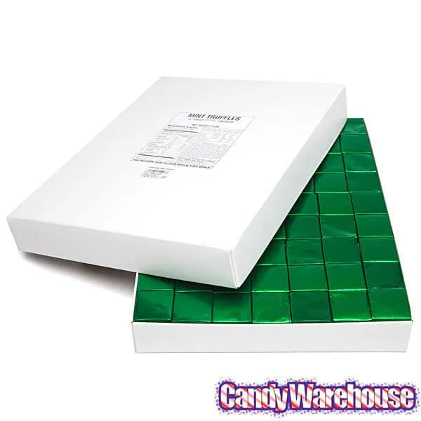 Madelaine Green Foiled Mint Dark Chocolate Squares: 5LB Box