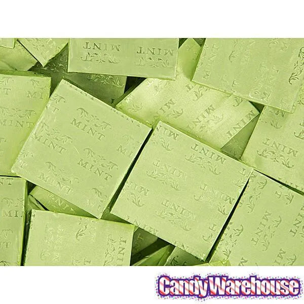 Madelaine Light Green Foiled Mint Truffle Dark Chocolate Squares: 5LB Box