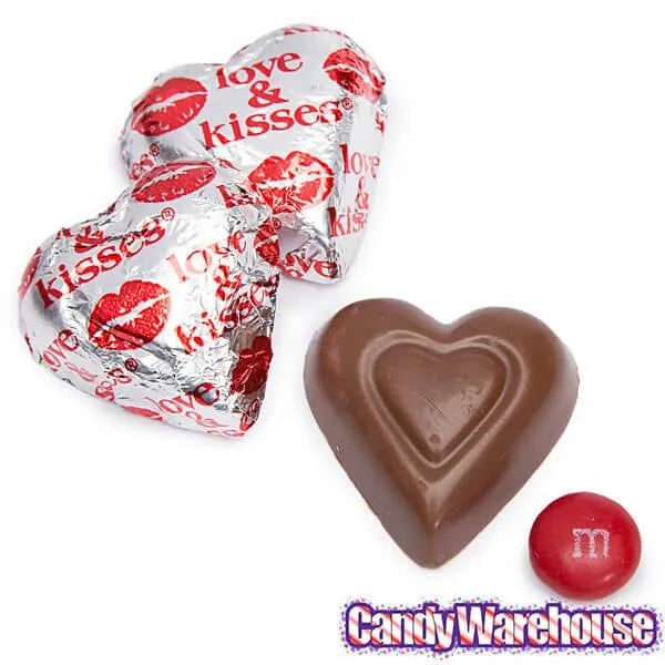 Madelaine Love and Kisses Foiled Milk Chocolate Hearts: 5LB Box