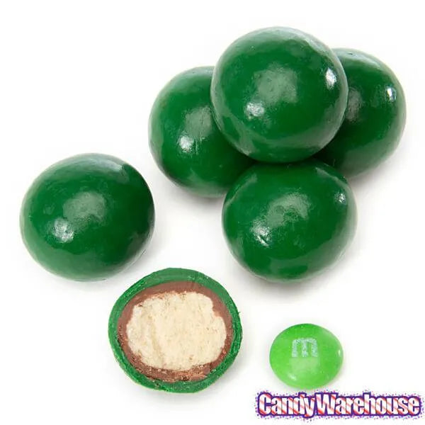 Madelaine Milk Chocolate Covered Malt Balls - Dark Green: 5LB Bag