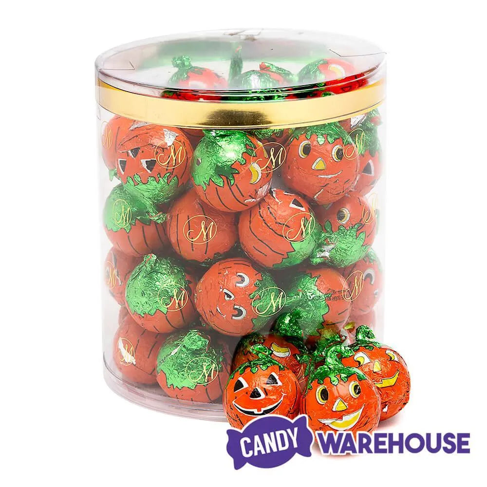 Madelaine Pumpkin Foiled Peanut Butter Filled Milk Chocolate Balls: 40-Piece Tub