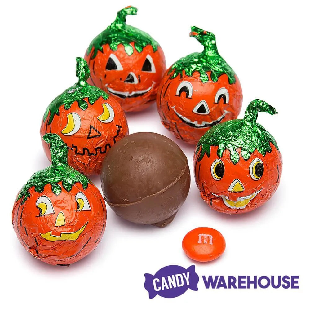 Madelaine Pumpkin Foiled Peanut Butter Filled Milk Chocolate Balls: 40-Piece Tub