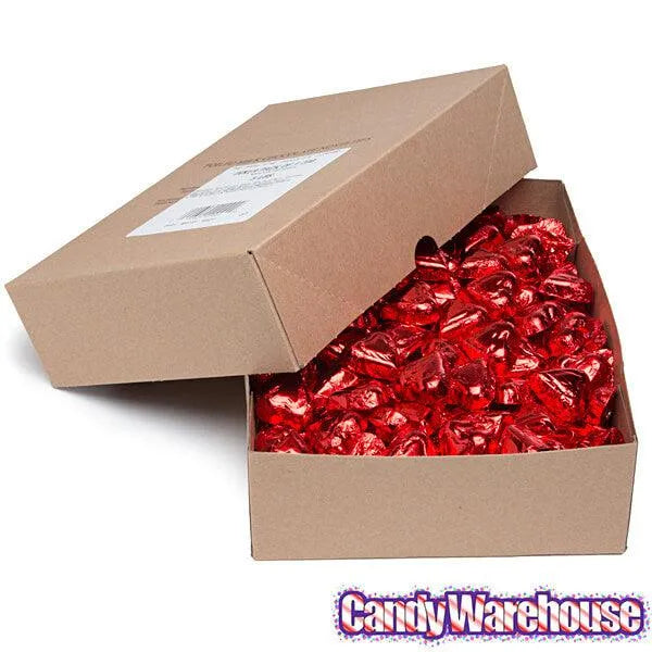 Madelaine Red Foiled Milk Chocolate Hearts: 5LB Box