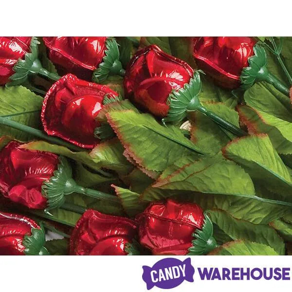 Madelaine Red Foiled Milk Chocolate Roses Bouquet: 12-Piece Florist Box